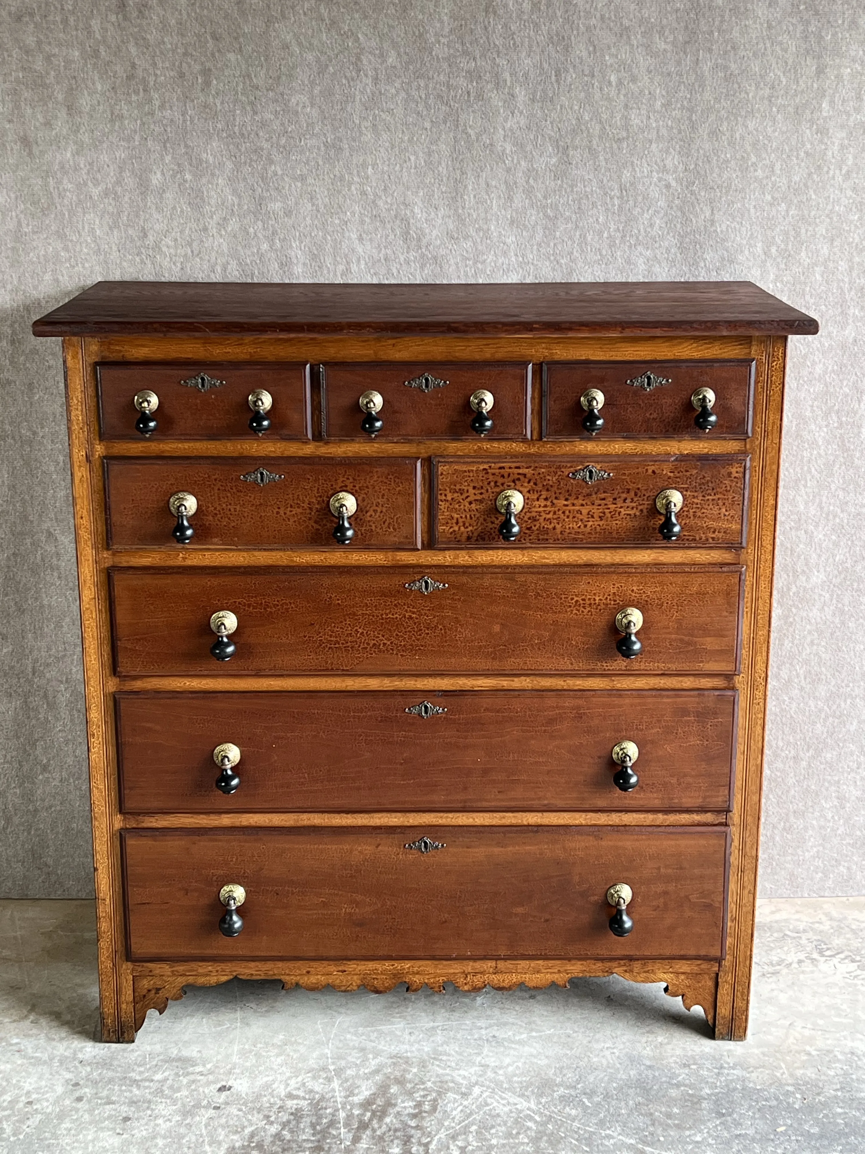tallboy dresser Austria Hand Carved Off White dried wood helps prevent warping Vintage Mahogany 2 over 4