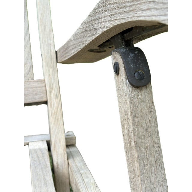 Early 20th Century British Teak Steamer Chairs With Solid Brass Hardware For Sale - Image 6 of 13