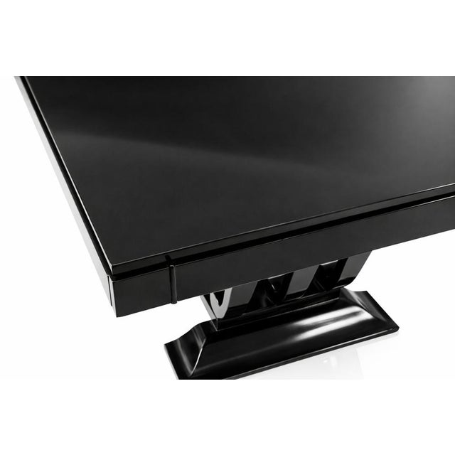 Black Art Deco Black Lacquer Dining Table with Extensions, 1930s For Sale - Image 8 of 12