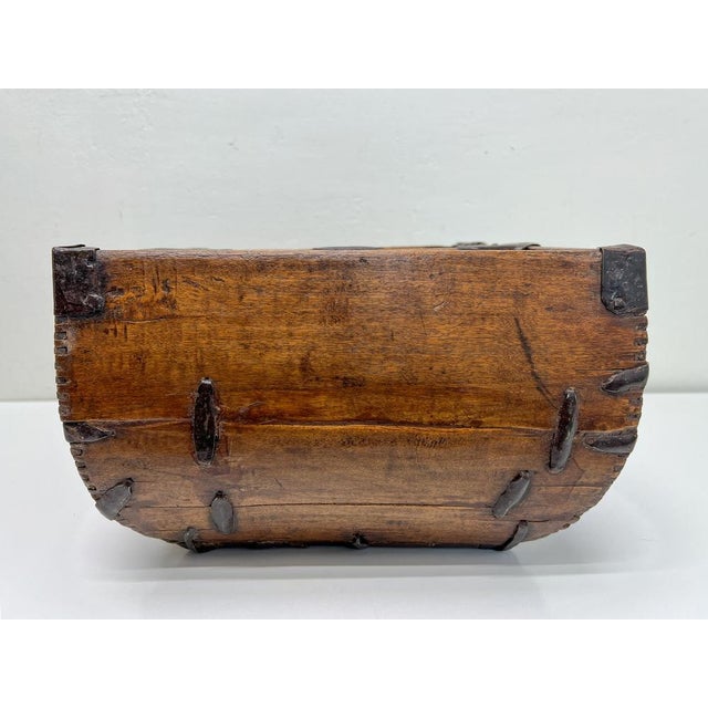 Antique Chinese Wood and Iron Rice Basket, 1900s For Sale - Image 11 of 13