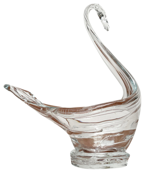 Vintage Art Glass Swan-Shaped Bowl Vase