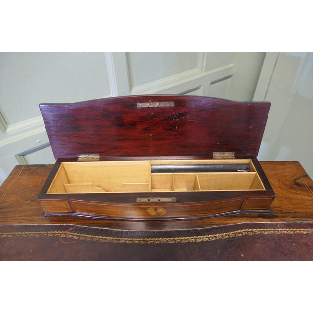 Edwardian Satin Walnut Ladies Writing Desk, 1900s For Sale - Image 6 of 10