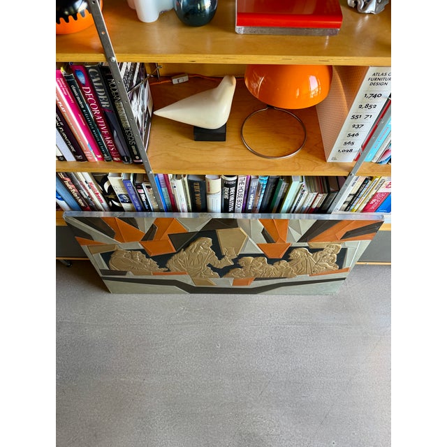 70s Large Mid-Century Liturgical Modernist Metal Last Supper Wall Relief B. Quijano Cubist Architectural For Sale In Las Vegas - Image 6 of 17