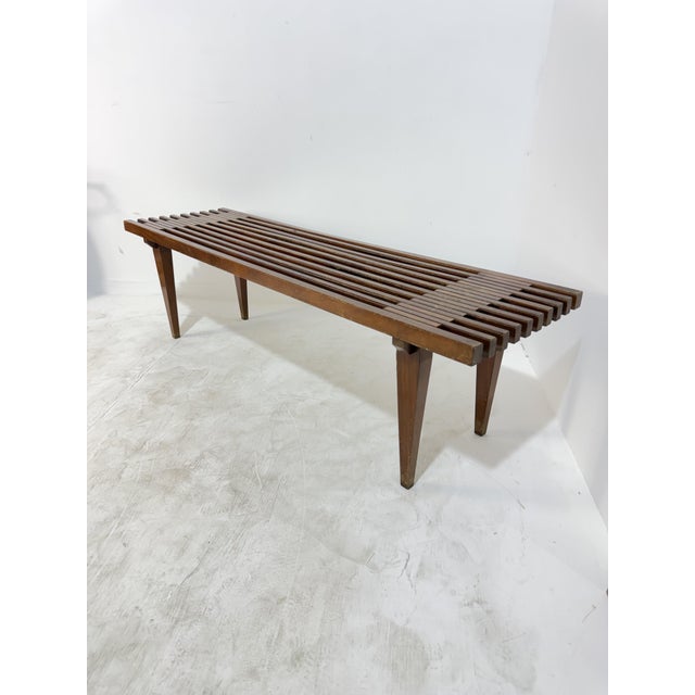 Fratelli Reguitti Teak Slatted Bench in the style of Reguitti, 1960 For Sale - Image 4 of 10