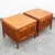 1960s Mid Century Modern End Side Tables Walnut Storage Nightstands Pair Cabinet MCM For Sale - Image 5 of 10