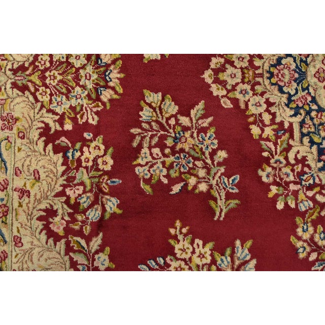 Kerman Rug 7′ X 13’7” Red Wool Vintage Traditional Hand-Knotted Carpet For Sale - Image 10 of 14