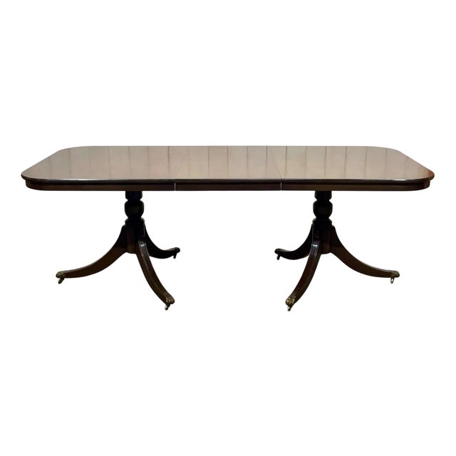 English Regency Walnut Table with 1 Extension, 1950s For Sale