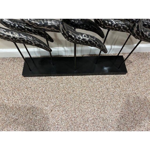 Metal Group of Egrets Large Metal Sculpture-in the Style of Joseph Famulari For Sale - Image 7 of 7