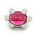 1970s Italian 18k White Gold Rubellite and Diamond Sculptural Statement Ring, Size 7 For Sale In Miami - Image 6 of 11