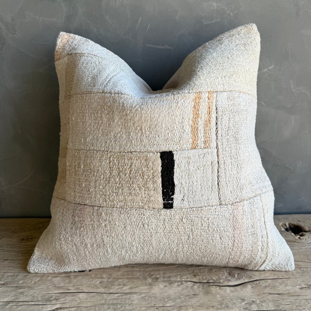 Size: 21" x 21" Crafted from authentic vintage Turkish hemp rugs, each pillow is a one-of-a-kind statement piece rich in...
