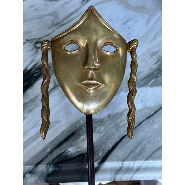Sarreid, Ltd. Brass Decorative Mask For Sale - Image 4 of 12