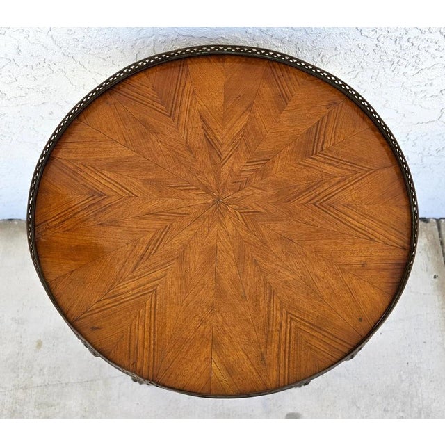 Brown Antique 19th Century Louis XVI Revival Bouillotte Side Center Table For Sale - Image 8 of 17