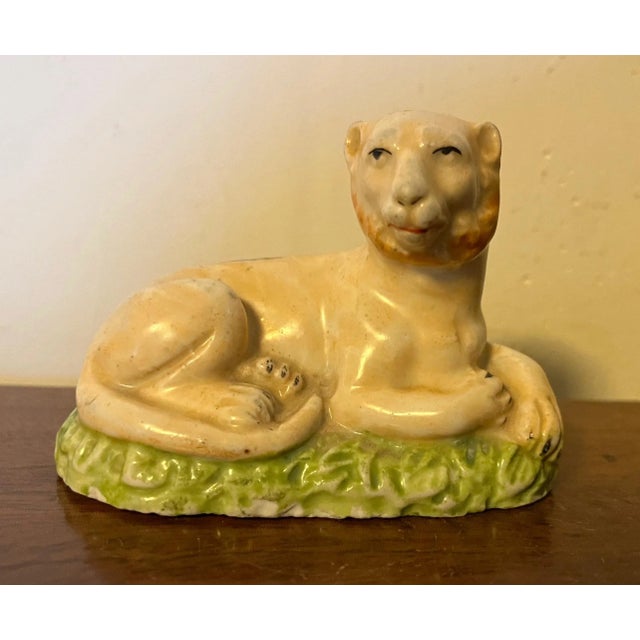 Antique Early 19th Century English Porcelain Figure of a Lion For Sale - Image 13 of 13