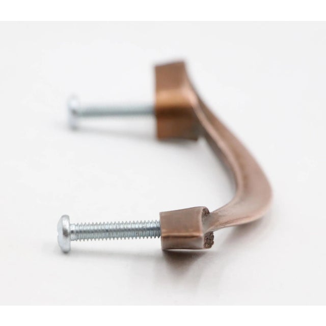 Mid 20th Century Pair of Mid Century 4.125 In. Coppered Brass Drawer Pulls For Sale - Image 5 of 6