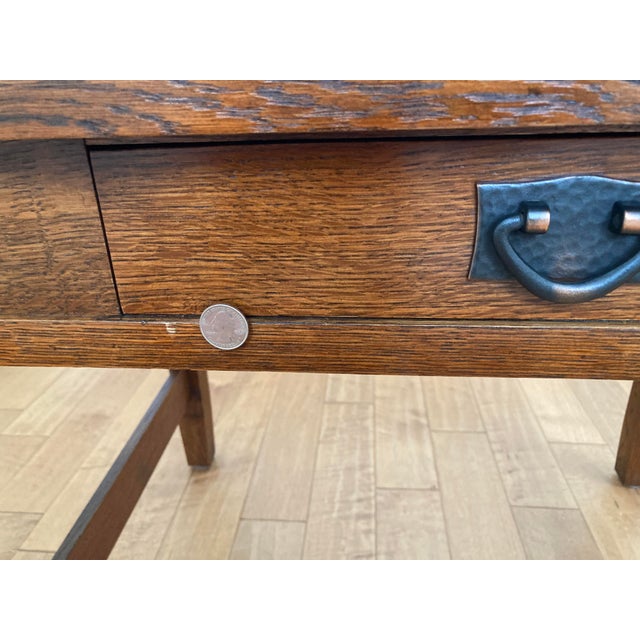 Brown Stickley Gus Library Table (With Secret Compartments!) For Sale - Image 8 of 9