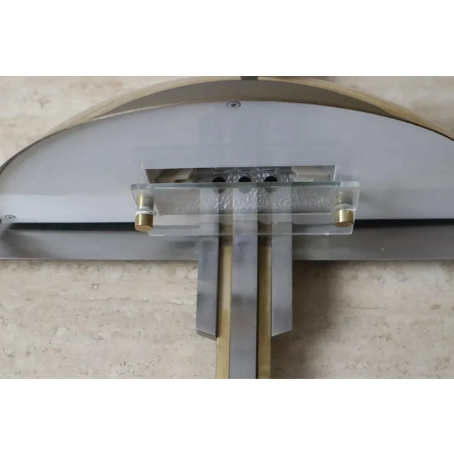 1980s Art Deco Bicolor Wall Lamp in Brass and Chrome, 1980s For Sale - Image 5 of 11