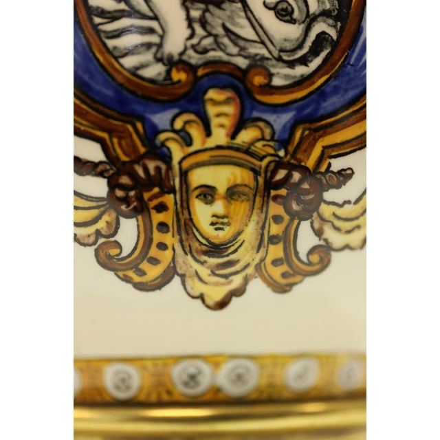Renaissance Revival Italian Majolica Table Lamps, 1890, Set of 2 For Sale - Image 16 of 18