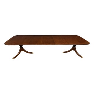 Traditional Banded Mahogany Dining Table by Leighton Hall - Showroom Sample For Sale
