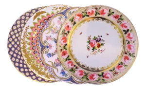 Enamaled Tin English Plates - Set of 4