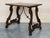 Wood Spanish Baroque Side Table with Lyre Legs and Marquetry Top, 1850 For Sale - Image 7 of 18