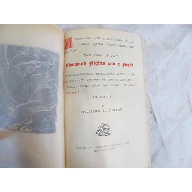 American Leatherbound Volumes of Arabian Nights - Set 10 For Sale - Image 3 of 5