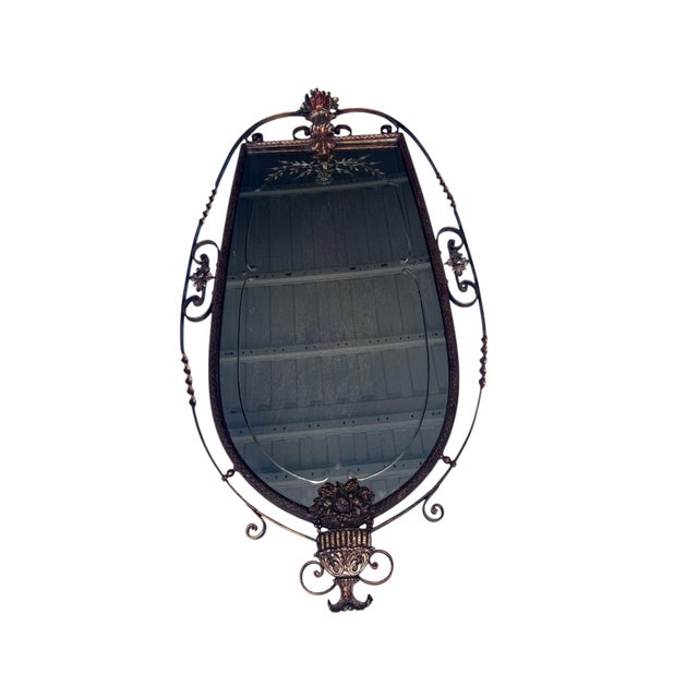 Early 20th Century Oscar Bach Style Marble Top Iron Console Iron Mirror For Sale - Image 14 of 18