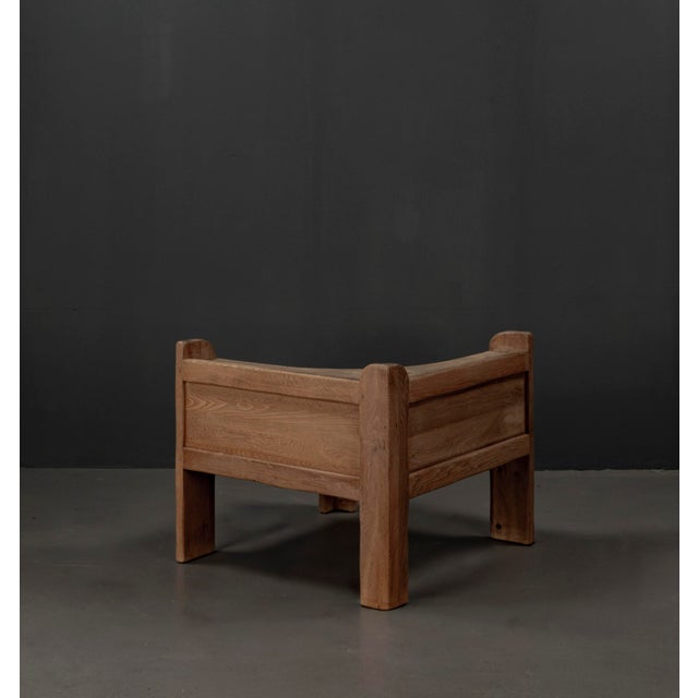 Wood Brutalist Table in Oak, 1963 For Sale - Image 7 of 18