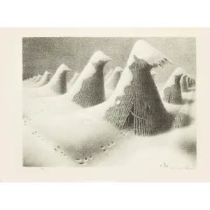 1939 After Grant Wood "January", First Edition Period Offset Lithograph