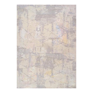 Modern Silk & Wool Beige Area Rug-10' 5" X 14' 3" For Sale