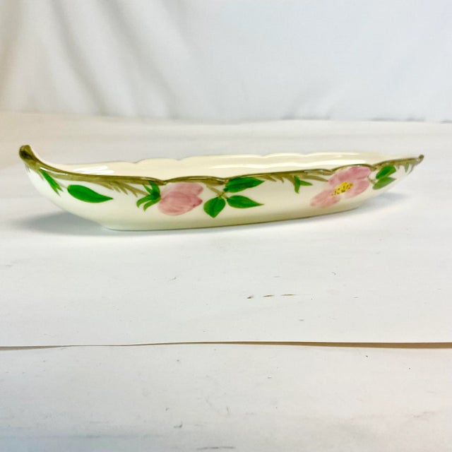 American Mid-Century Americana Boho Chic Franciscan Desert Rose Gondola Olive Relish Serving Bowl For Sale - Image 3 of 8
