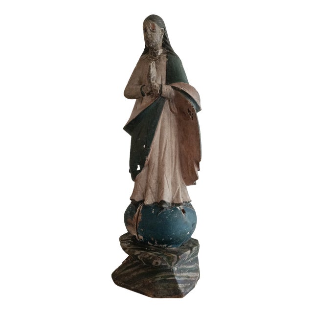 Unknown, Cedar Holy Statue Depicting Our Lady of the Conception ± 1750, 1785., 1800s, Cedar For Sale
