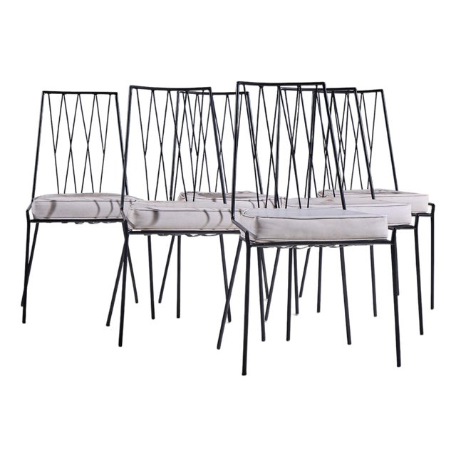 Paul McCobb for Arbuck Pavilion Collection Mid Century Iron Dining Chairs - Set of 6 For Sale