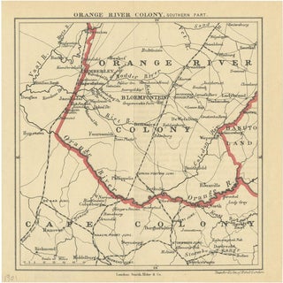 Antique Map of the Southern Part of the Orange River Colony from Stanford, 1901 For Sale