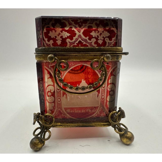 Bohemian Glass Jewelery Box, 1800s For Sale - Image 9 of 12