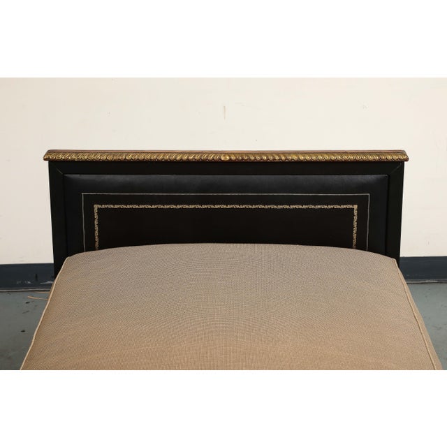 Maison Jansen Black Leather Daybed With Gilded Foliate Design For Sale - Image 13 of 18