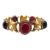 Early Victorian Pinchbeck Gold & Cabochon Garnet Paste Link Bracelet For Sale