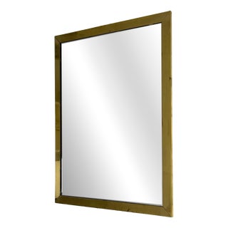 Vintage Brass Mirror, 1960s For Sale