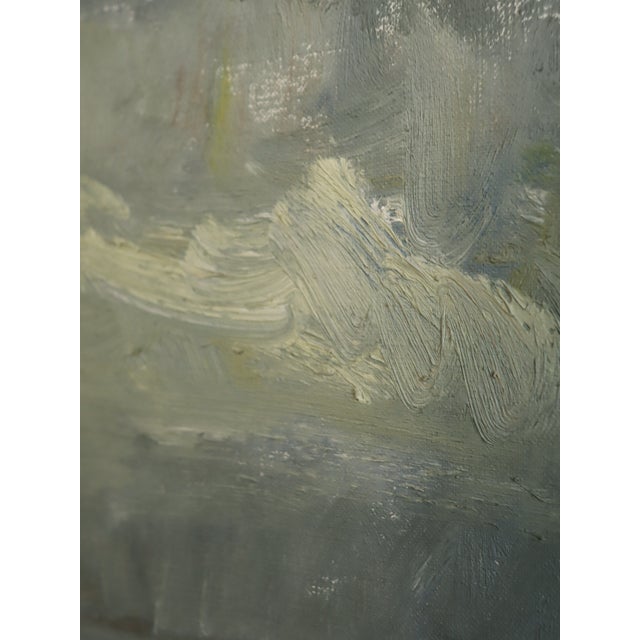 1952 Mid-Century Modern 'By the Waterbank' Vintage Swedish Expressive Landscape Oil Painting, Framed For Sale - Image 12 of 14