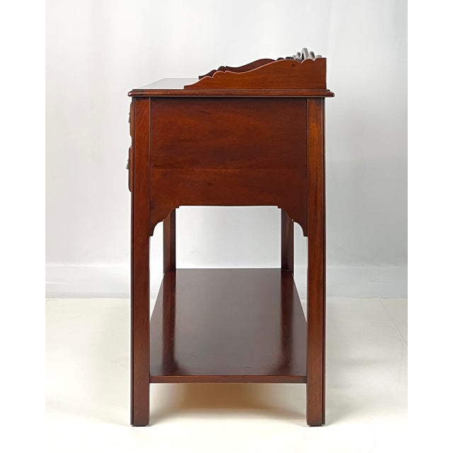 Chippendale Vintage Hickory Chair Colonial Chippendale Style Mahogany Server For Sale - Image 3 of 18