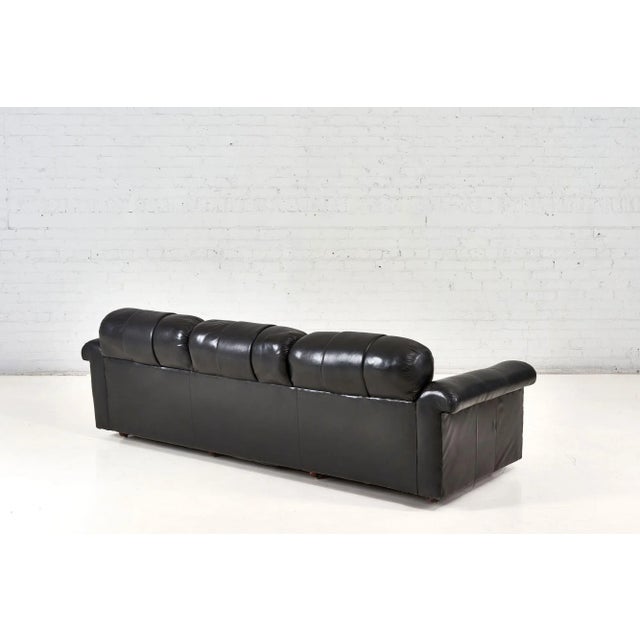 1970s De Sede Black Leather Sofa, 1970 For Sale - Image 5 of 12