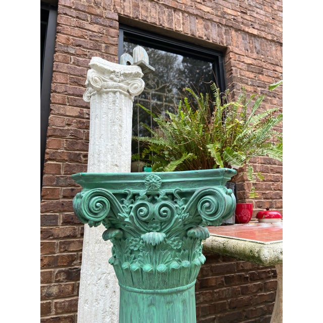 1970s Green Faux Concrete Pillar For Sale - Image 4 of 5