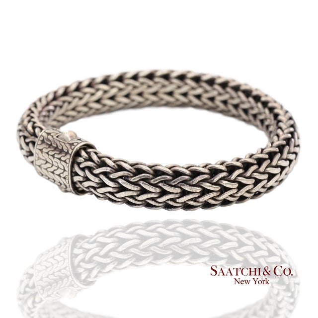 John Hardy Sterling Silver Woven Chain Bracelet For Sale - Image 4 of 14