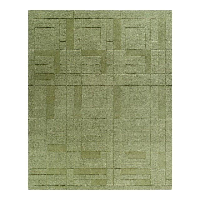 Frank Lloyd Wright Foundation x SURYA Luxuries Handmade Rug Sage 2x3 For Sale
