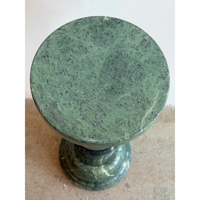 1970s Neoclassical Green Solid Marble Pedestal For Sale - Image 5 of 8