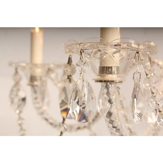 Vintage Art Deco Maria Theresa Style Cut Prism Rosettes 6 Arm Chandelier C1990s For Sale - Image 9 of 10