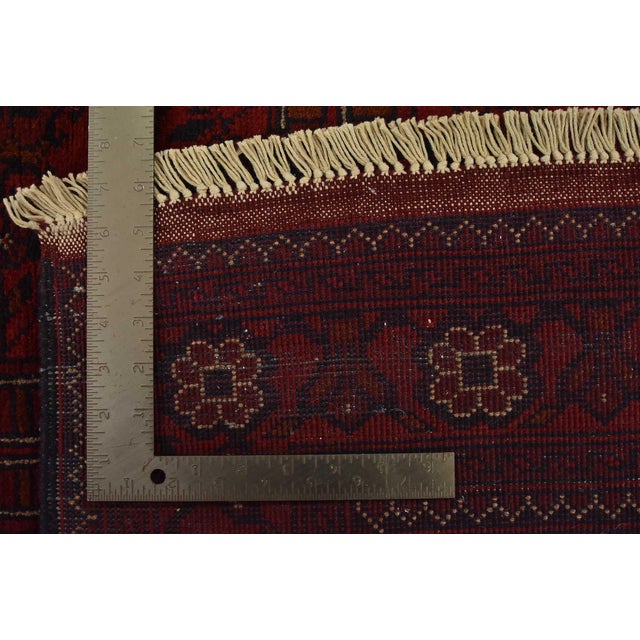 Turkmen Rug 4’1” X 6’6” Red Wool Tribal Hand-Knotted Oriental Carpet For Sale - Image 12 of 12
