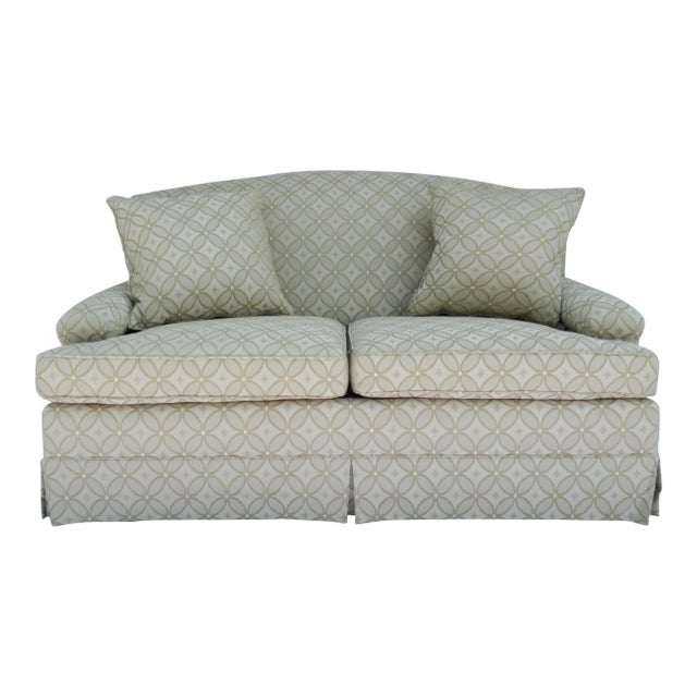 Vintage C.1990's Custom Brunschwig & Fils Club Sofa/Loveseat With (Rubelli Textile Umbrella Line, Sacho Textile) For Sale