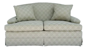 Vintage C.1990's Custom Brunschwig & Fils Club Sofa/Loveseat With (Rubelli Textile Umbrella Line, Sacho Textile)