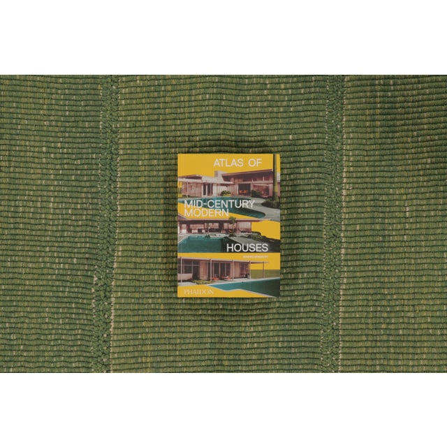Rug & Kilim's Contemporary Rez Kilim Flatweave Rug With Green Striped Design For Sale - Image 10 of 10