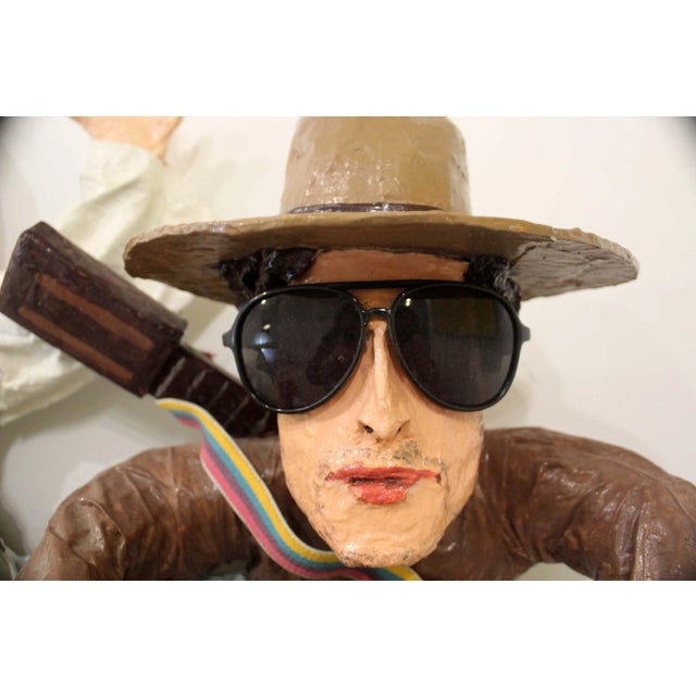 Paper Contemporary Whimsical Mike Leaf the Messiah, Bob Dylan & the Rebbe Paper Mache For Sale - Image 7 of 12